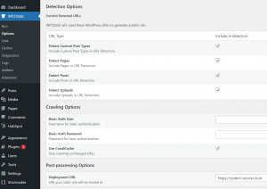 WP2Static WordPress Plugin options